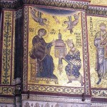 Monreale Virgin Mary Accepting Donation from William Mosaic