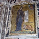 Mosaic of the Virgin and George of Antioch in the Church of La Martorana